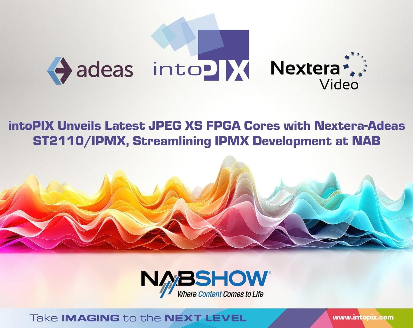 intoPIX Dévoile les dernières nouveautés JPEG XS FPGA cœurs avec Nextera-Adeas ST2110/IPMX, rationalisant le développement IPMX à NAB Montrer